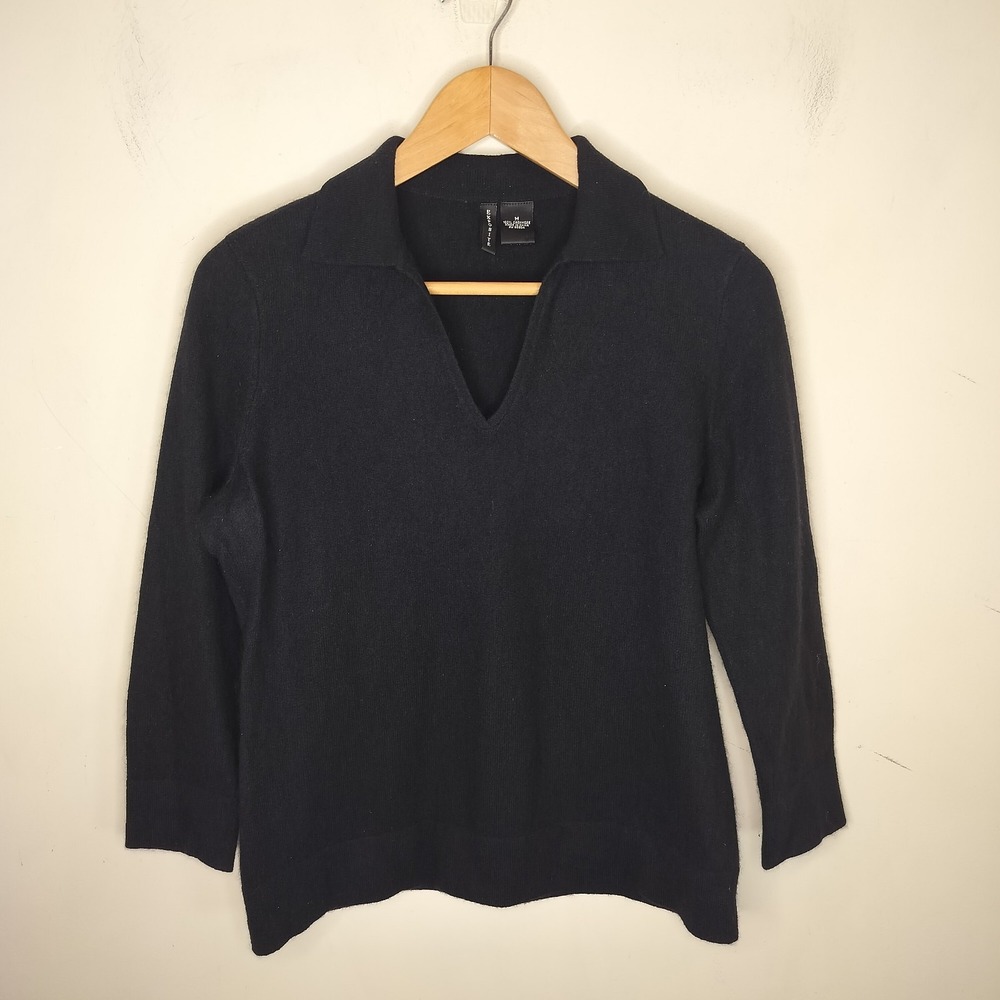 Exposite Cashmere Sweater 3/4 Sleeve Collared Pullover
